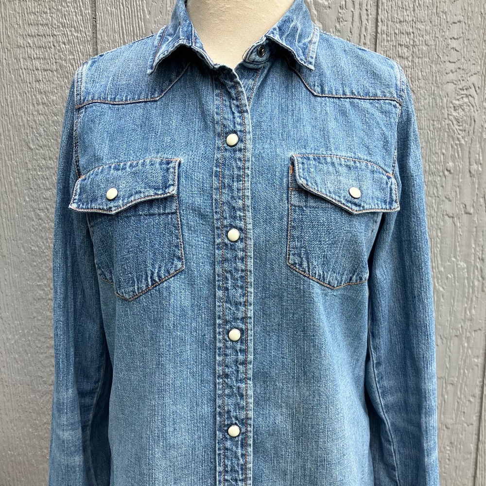Western Style J Crew Denim Button Up Shirt